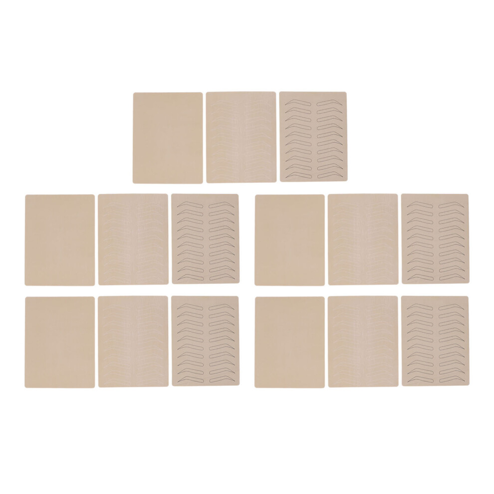 Black 15Pcs Eyebrow Tattoo Practice Skin Inkless Rubber Microblading Salon