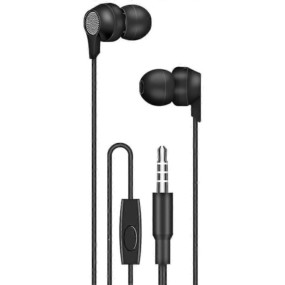 Kikidex (As Show, White) 3.5Mm In Ear Headsets Line Control Earphones With Mic Corded Sports Headphones