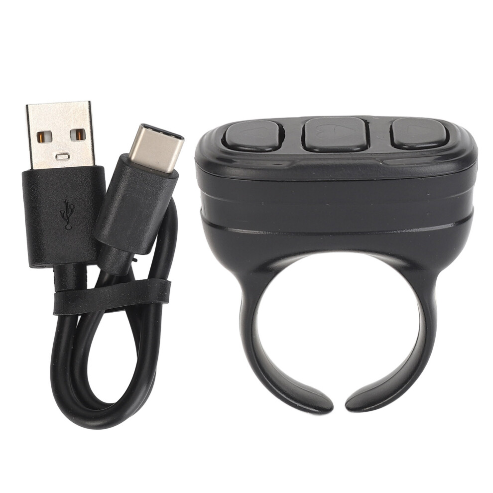(Black) Wireless App Page Turner Ring Bluetooth 5.0 For Ios Android Black 461605333984