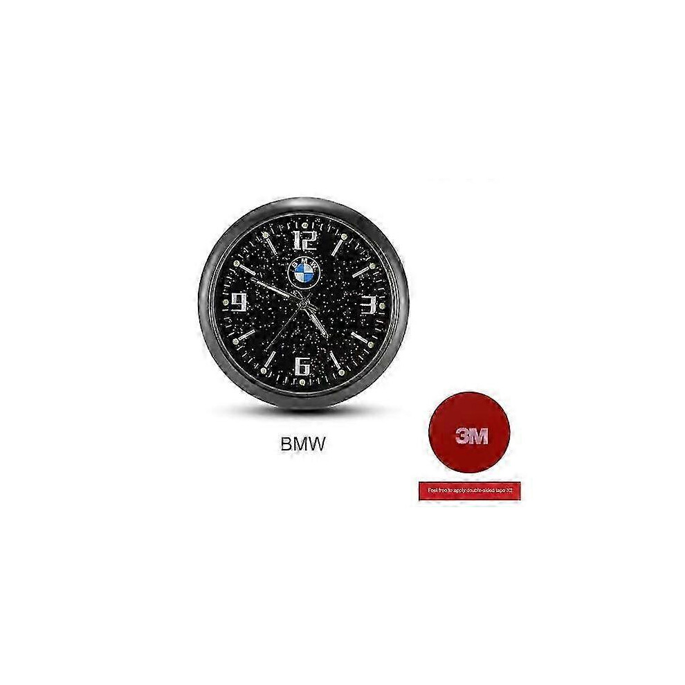 Kikidex (As Show, One Size) A Star Luminous Car Dashboard Clock Mini Luminous Electronic Clock Quartz Watch (Bmw)