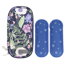 (Hydrangea Pattern) Harte Insulinkühlbox mit 2 Eispacks
