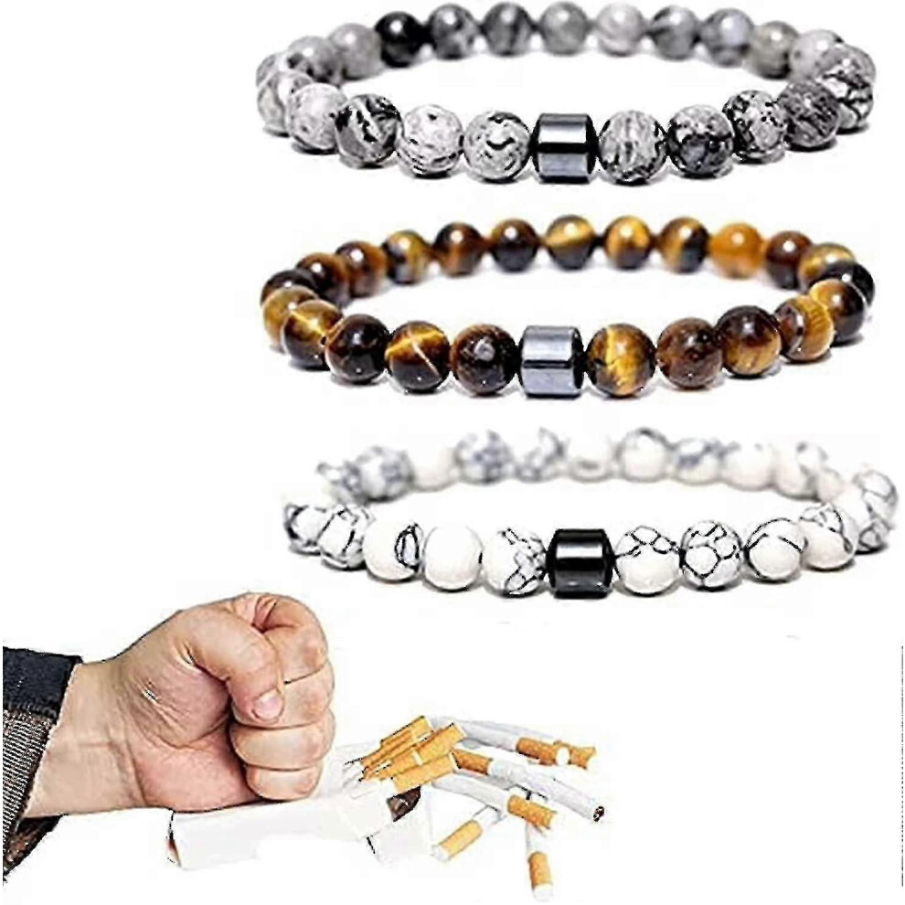 Kikidex (As Show, One Size) 3/6Pcs Anti Anxiety Bracelet, Smoking Cessation Bracelet, Quit Smoking Bracelet, Spiritual Bracelet For Women Men-Excellent
