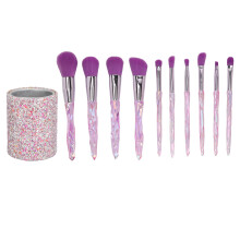 10 Pcs Makeup Brush Set with Bucket Foundation Powder Eye Blush