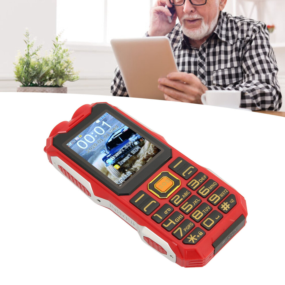 2G Dual Sim Phone In 2.4In Display & 16800Mah For Seniors Red 8751356731859
