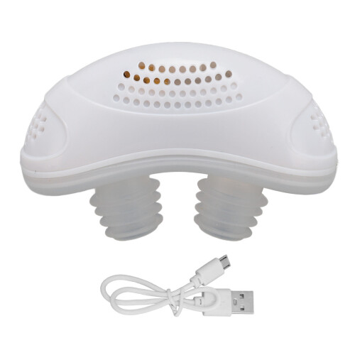 (White) Anti Snoring Device Rechargeable 3 Levels White