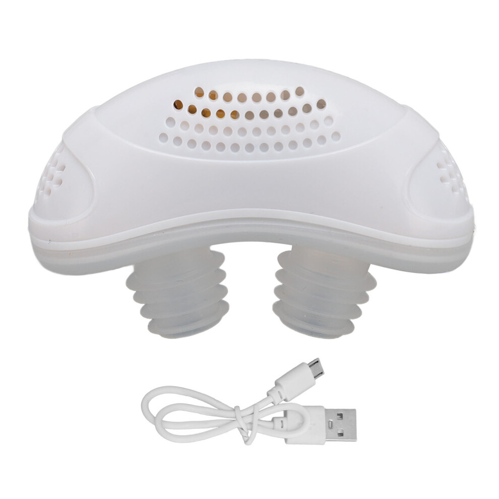 (White) Anti Snoring Device Rechargeable 3 Levels Electric Solution White
