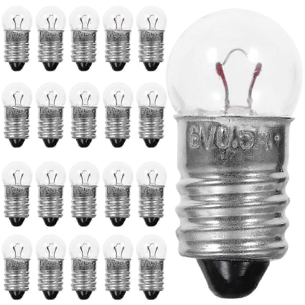 Kikidex (As Show, One Size) 50Pcs 6V E10 Tiny Bulbs For Experiments, 2.3X1x1cm Transparent Light