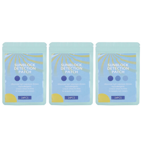 3x 72pcs UV Detection Stickers Sunblock Test Patches