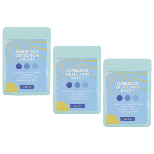 3x 72pcs UV Detection Stickers Sunblock Test Patches 2