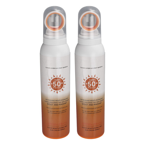 2pcs 150ml SPF50+ Waterproof Sunscreen Spray Moisturizing 2