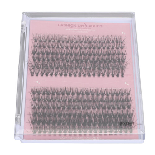 (Pink) 240pcs Lash-Extension-Kit 10-16mm D-Curl Pinzette 2