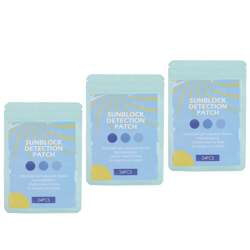 3x 72pcs UV Detection Stickers Sunblock Test Patches 1
