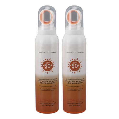 2pcs 150ml SPF50+ Waterproof Sunscreen Spray Moisturizing 1