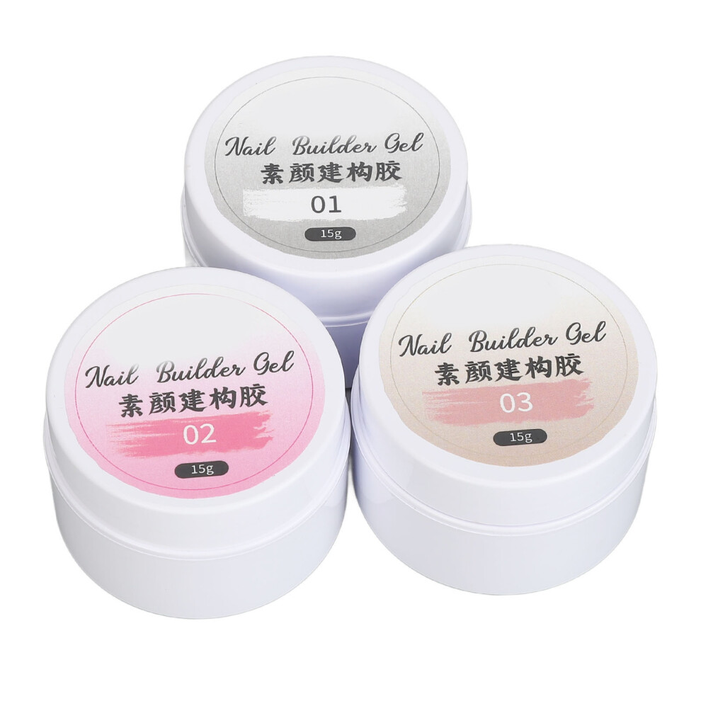 Unisex 3 Colors Nail Extension Gel 15G Long Lasting Strengthen