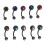 10x Edelstahl Bauchnabelring Zirkon Nabelpiercing Set 1