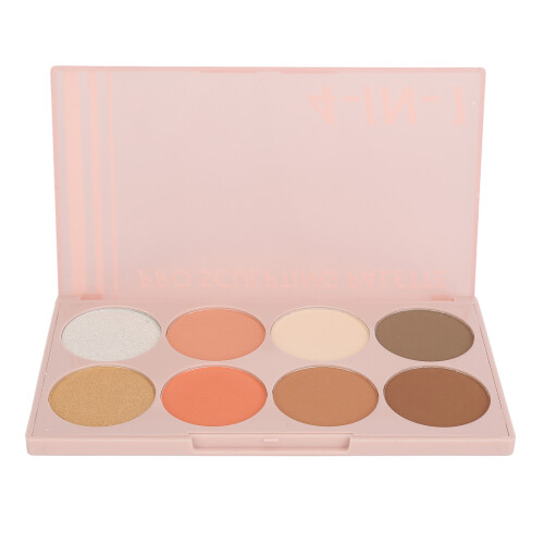 4-in-1 8-kleurige blush/highlighter/contour palette