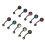 10x Edelstahl Bauchnabelring Zirkon Nabelpiercing Set 2