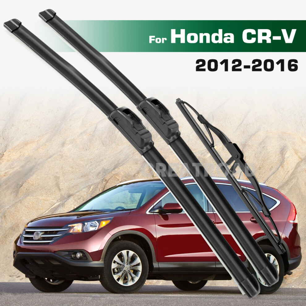 (3Pcs) Wiper Lhd&Rhd Front & Rear Wiper Blades Set For Honda Crv Cr-V Mk4 2012 - 2016 Windshield Windscreen Window Brushes 6935159278335