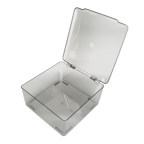 (Translucent Grey) Kosmetik Organizer Box mit Deckel staubdicht groß klar 2