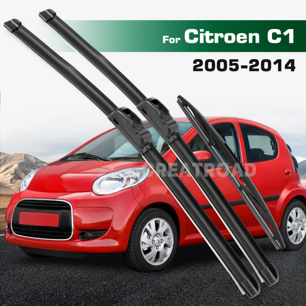 (3Pcs) Wiper Lhd&Rhd Front & Rear Wiper Blades Set For Citroen C1 Mk1 2005 - 2014 Windshield Windscreen Window Brushes 6935159278298