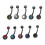 10x Edelstahl Bauchnabelring Zirkon Nabelpiercing Set 4