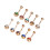 10x Edelstahl Bauchnabelring mit Strass 2