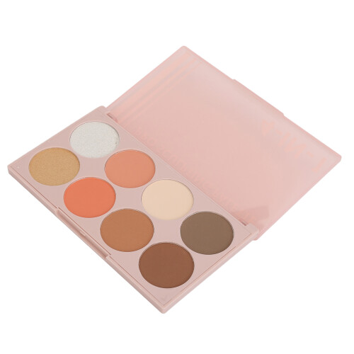 4-in-1 8-kleurige blush/highlighter/contour palette 1