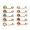 10x Edelstahl Bauchnabelring mit Strass 5