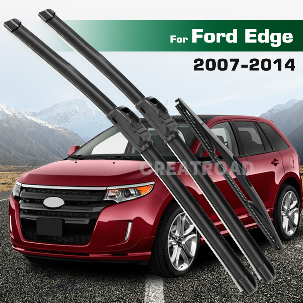 (3Pcs) Wiper Lhd&Rhd Front & Rear Wiper Blades Set For Ford Edge Mk1 2007 - 2014 Windshield Windscreen Window Brushes 6935159278168