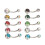 10x bunte Strass-Nabelringe aus Edelstahl 4