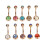 10x Edelstahl Bauchnabelring mit Strass 4