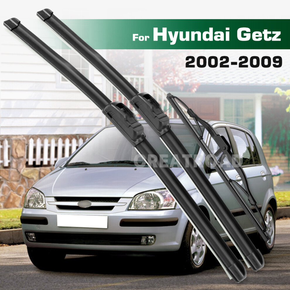 (3Pcs-2002-2009-Hyundai Getz) Wiper Lhd&Rhd Front & Rear Wiper Blades Set For Hyundai Getz 2002 - 2009 Windshield Windscreen Window Brushes 6935159278069