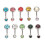 10x bunte Strass-Nabelringe aus Edelstahl 5