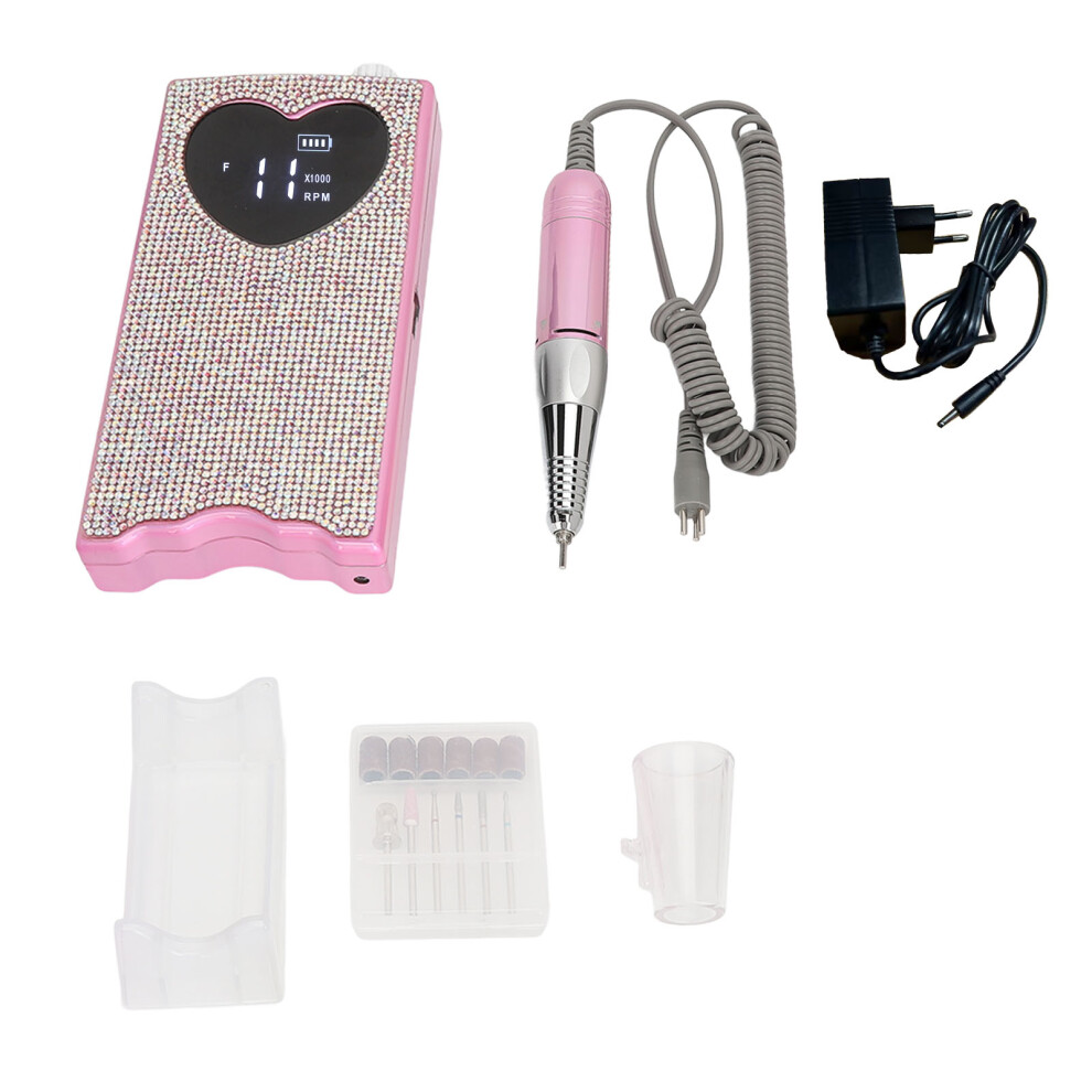 (EU Plug) Rechargeable Electric Nail Drill, 100-240V EU Plug