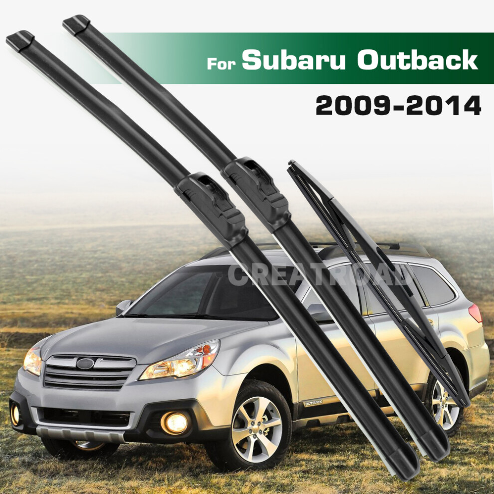 (3Pcs) Wiper Lhd&Rhd Front & Rear Wiper Blades Set For Subaru Outback Br / Bm 2009 - 2014 Windshield Windscreen Window Brushe 6935159277673
