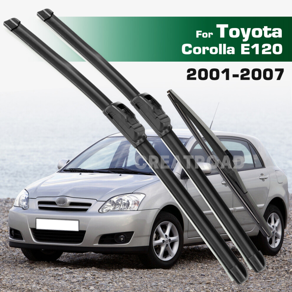 (3Pcs) Wiper Lhd&Rhd Front & Rear Wiper Blades Set For Toyota Corolla E120 2001 - 2007 Windshield Windscreen Window Brushes 6935159277543