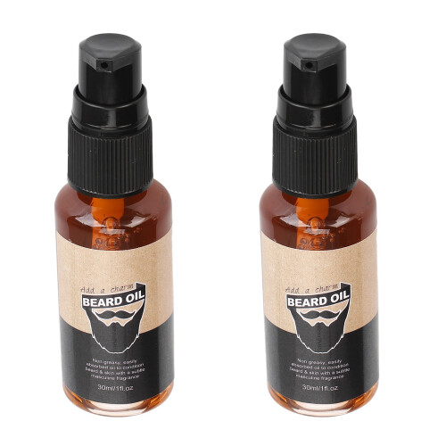 2pcs Beard Oil Moisturizing Reduce Split Ends Fast Absorption 30ml 1