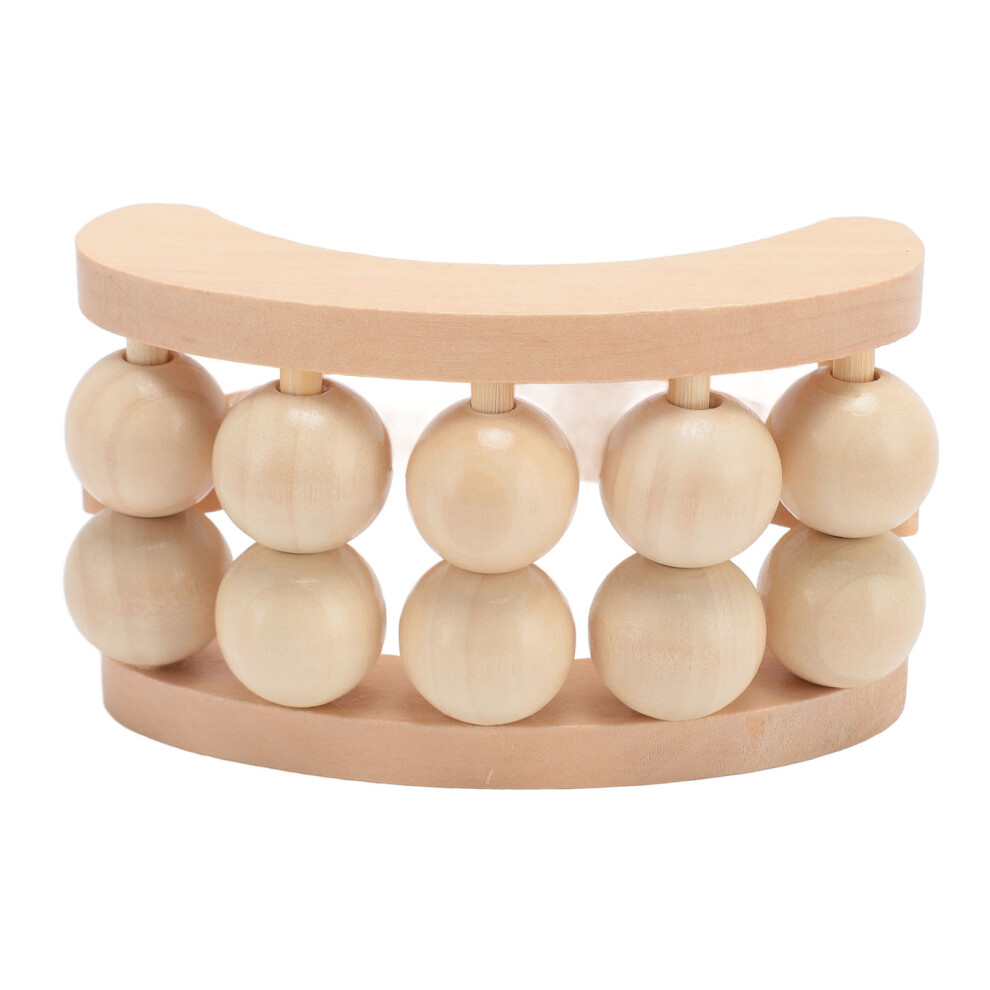Wooden Massage Ball Roller 10 Beads Deep Tissue Relief Handheld