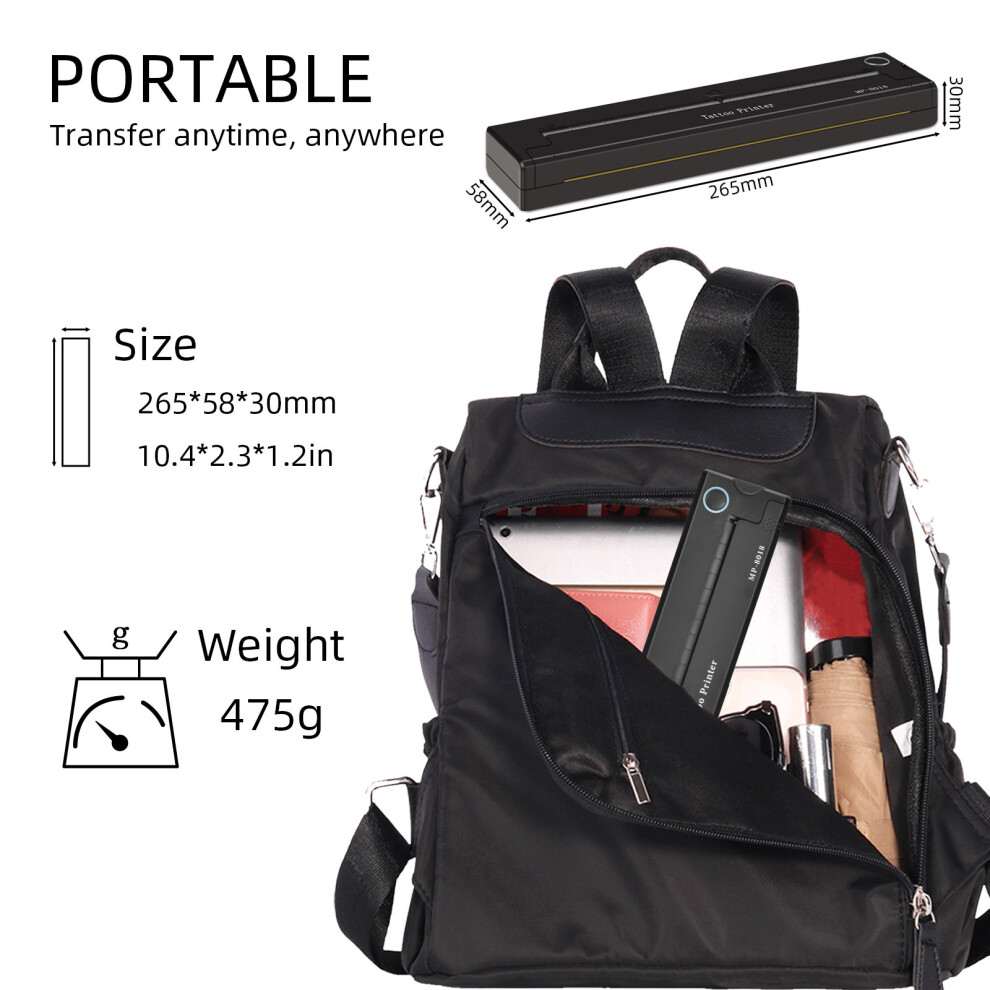 Portable Tattoo Thermal Printer Inkless Wireless BT APP for Artists