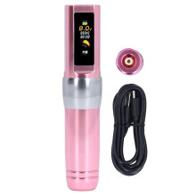 (Pink) 2-in-1 draadloze tattoo pen 3.5mm roze