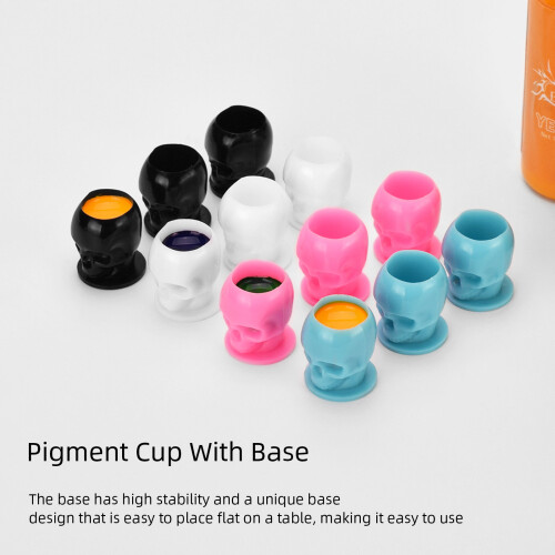 200pcs Thickened Tattoo Ink Caps Cups with Base for Microblading 2