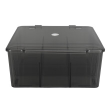 (Light Gray) Große staubdichte Kosmetik-Probenbox - Transparent