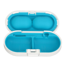 Schutzbox für Hörgeräte rutschfest weiß/blau/lake blue