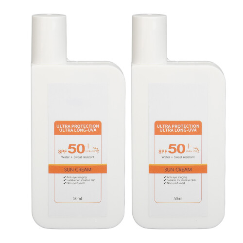 2pcs Light Fluid Sunscreen 50ml Sweatproof Non Greasy UVA Protection 2