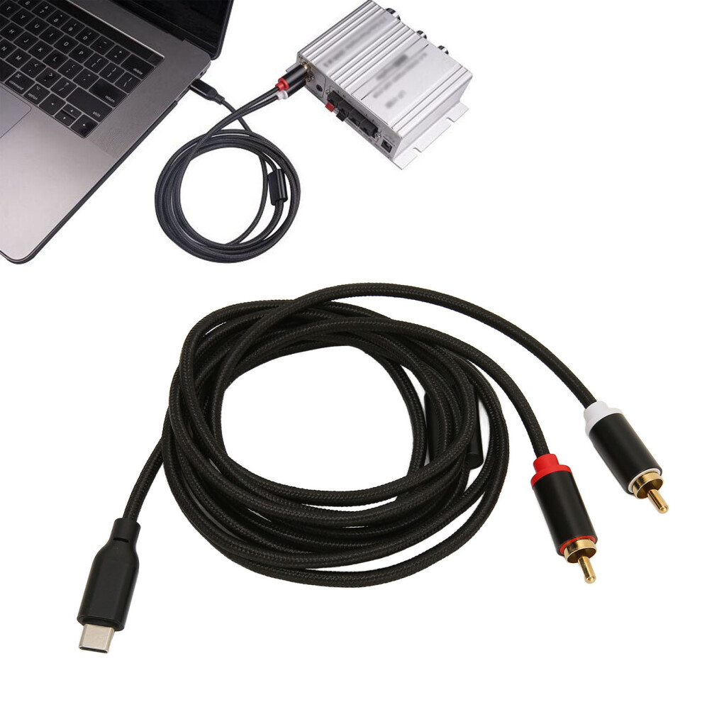 Type C To 2Rca Stereo Cable 2M Plated Hifi Sound Adapter Gold 8201356732627