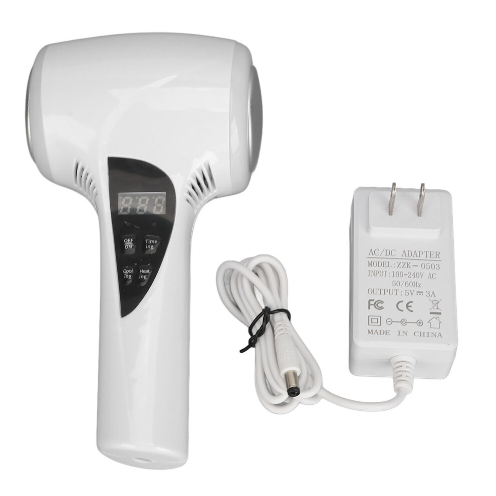 Red (Us Plug) Face Beauty Hammer Hot Cold Compress Skin Rejuvenation 100-240V