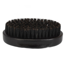 Portable Oval Wooden Beard Brush for Cleaning & Softening