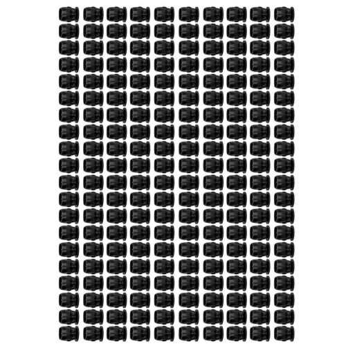 (Black) 200x Tattoo Ink Cups 20mm Flat Base White 2