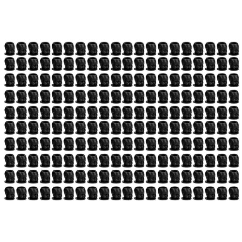 (Black) 200x Tattoo Ink Cups 20mm Flat Base White 1