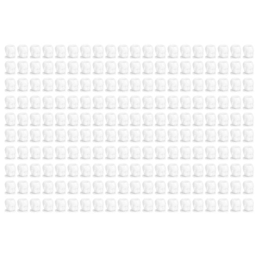 (White) 200x Tattoo Ink Cups 20mm Flat Base White 1